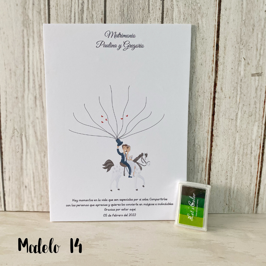 Marco de huellas de matrimonio 120 huellas personalizado