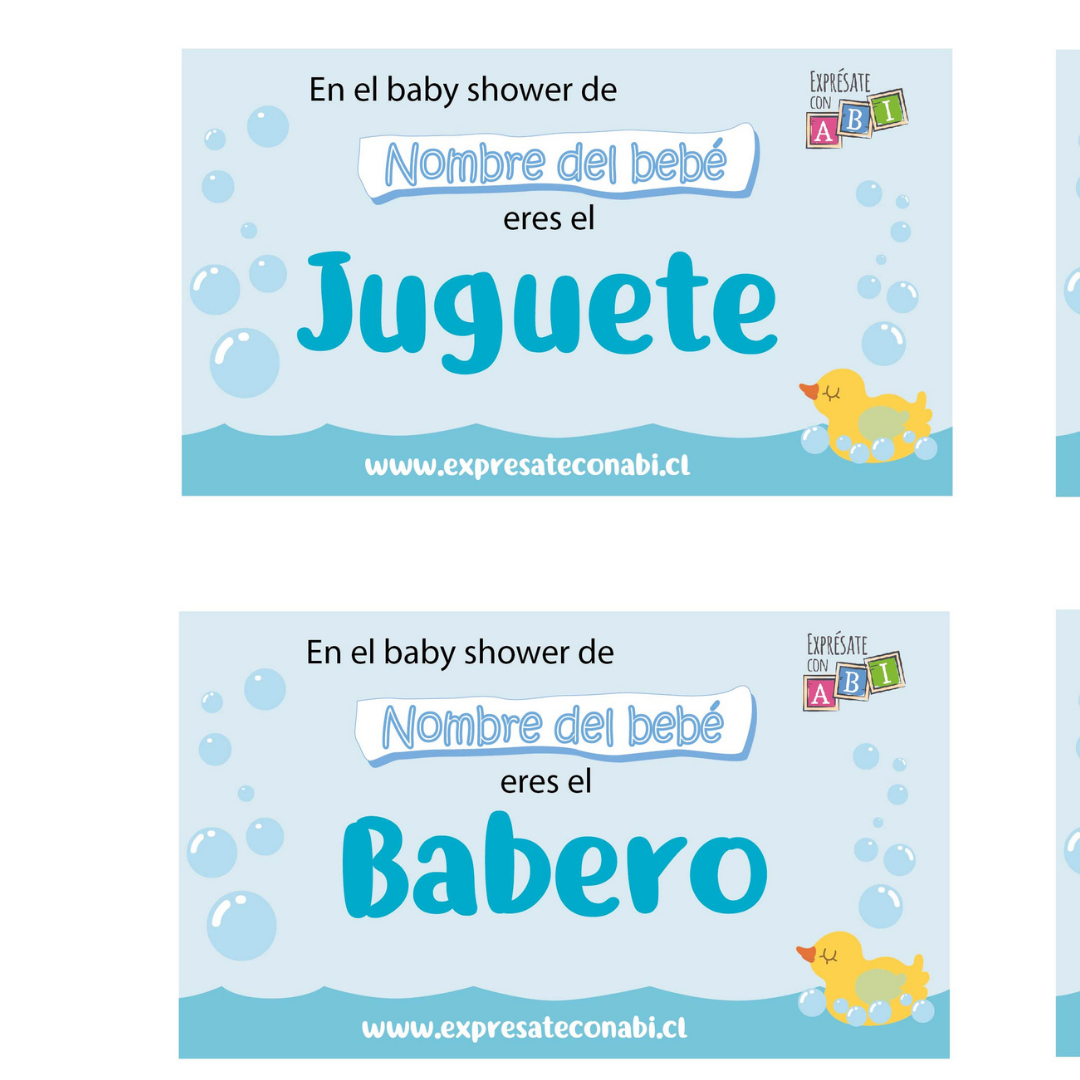 Pack Juegos digitales para Baby Shower de niños