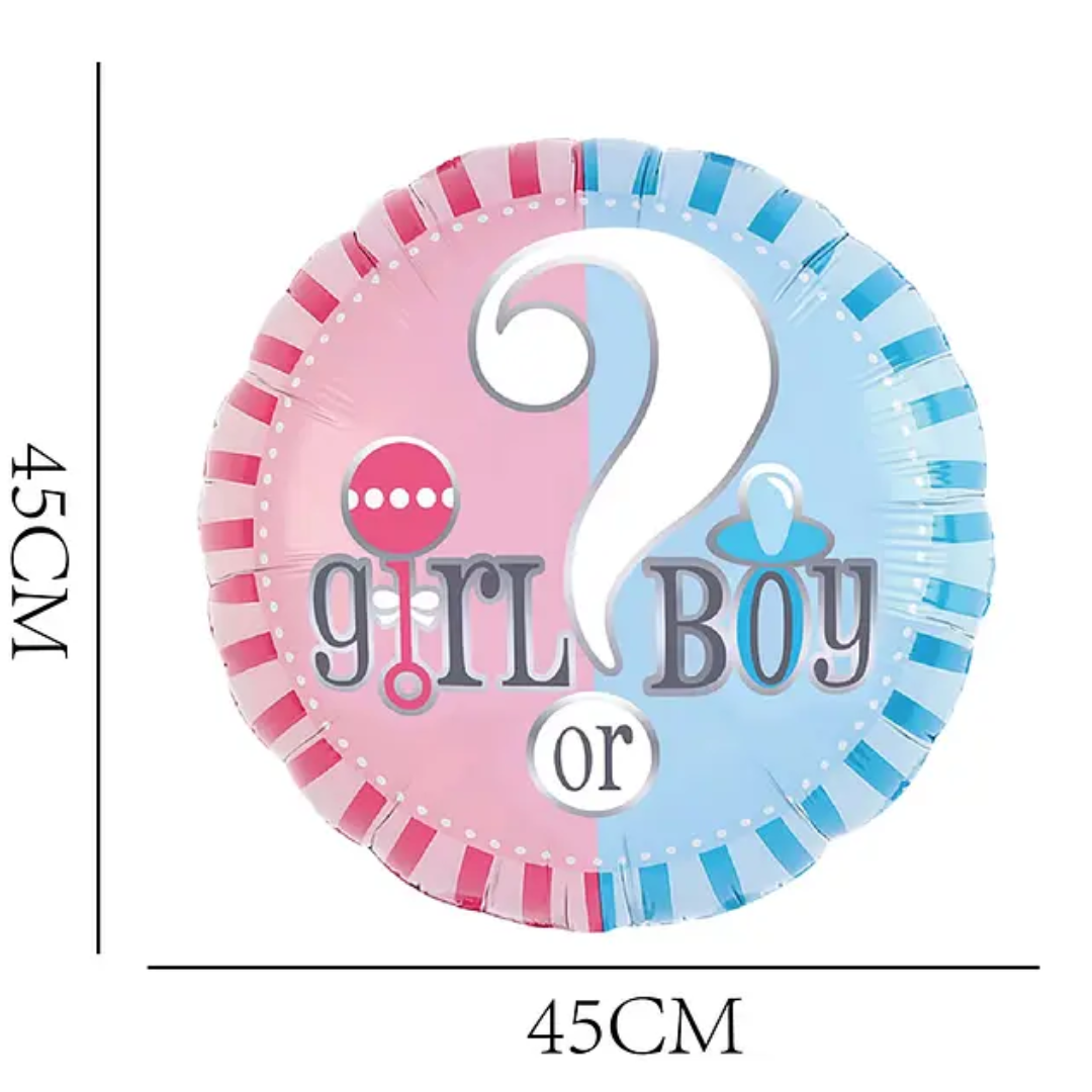 Globo metálico Revelación de género Girl or Boy 45cm
