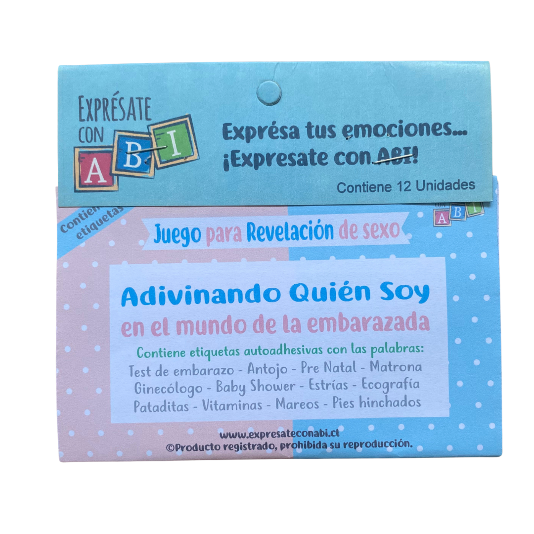 Juego Revelación de Género Sexo Adivinando Quien Soy en el mundo de la embarazada