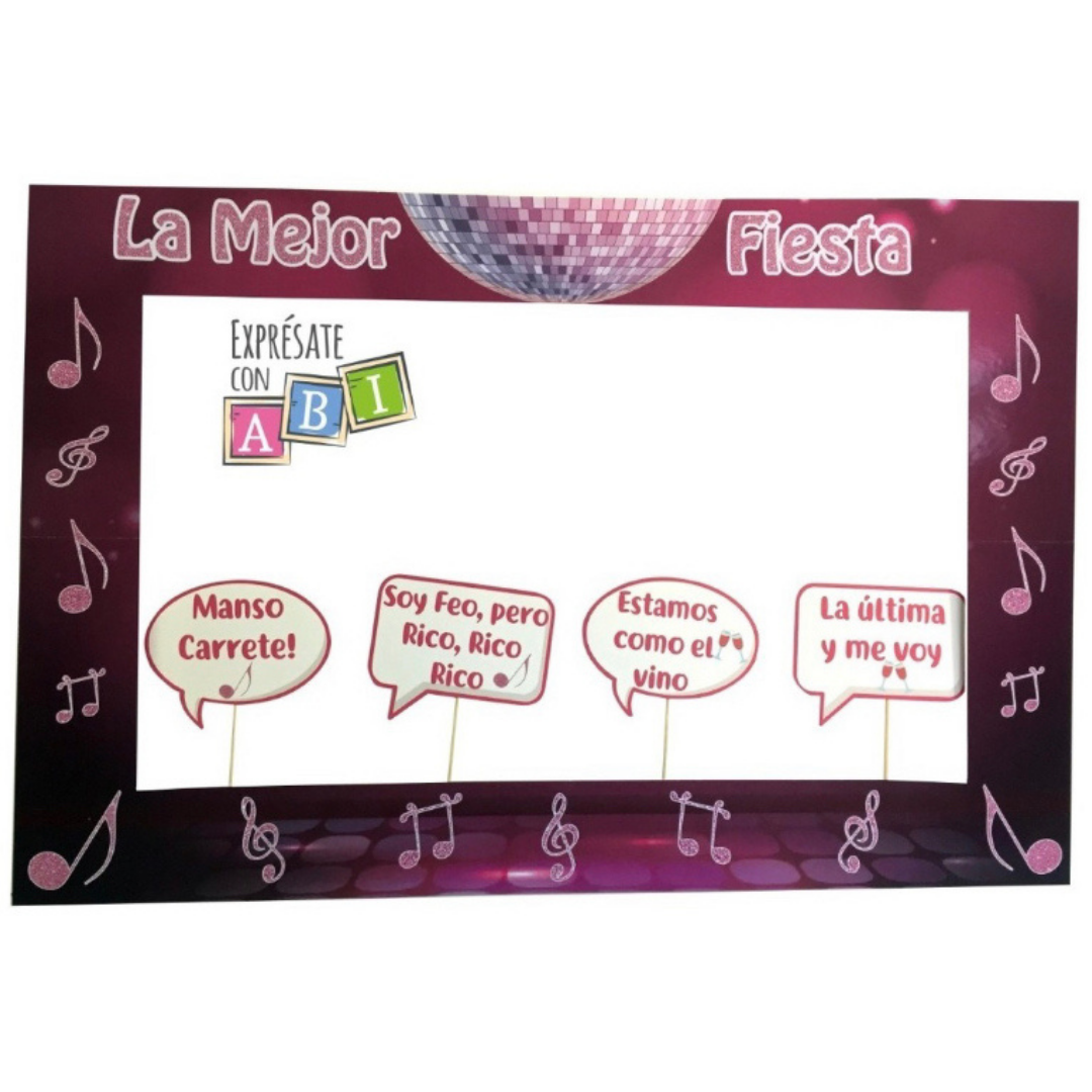 Marco Selfie Cumpleaños Onda Disco Mujer