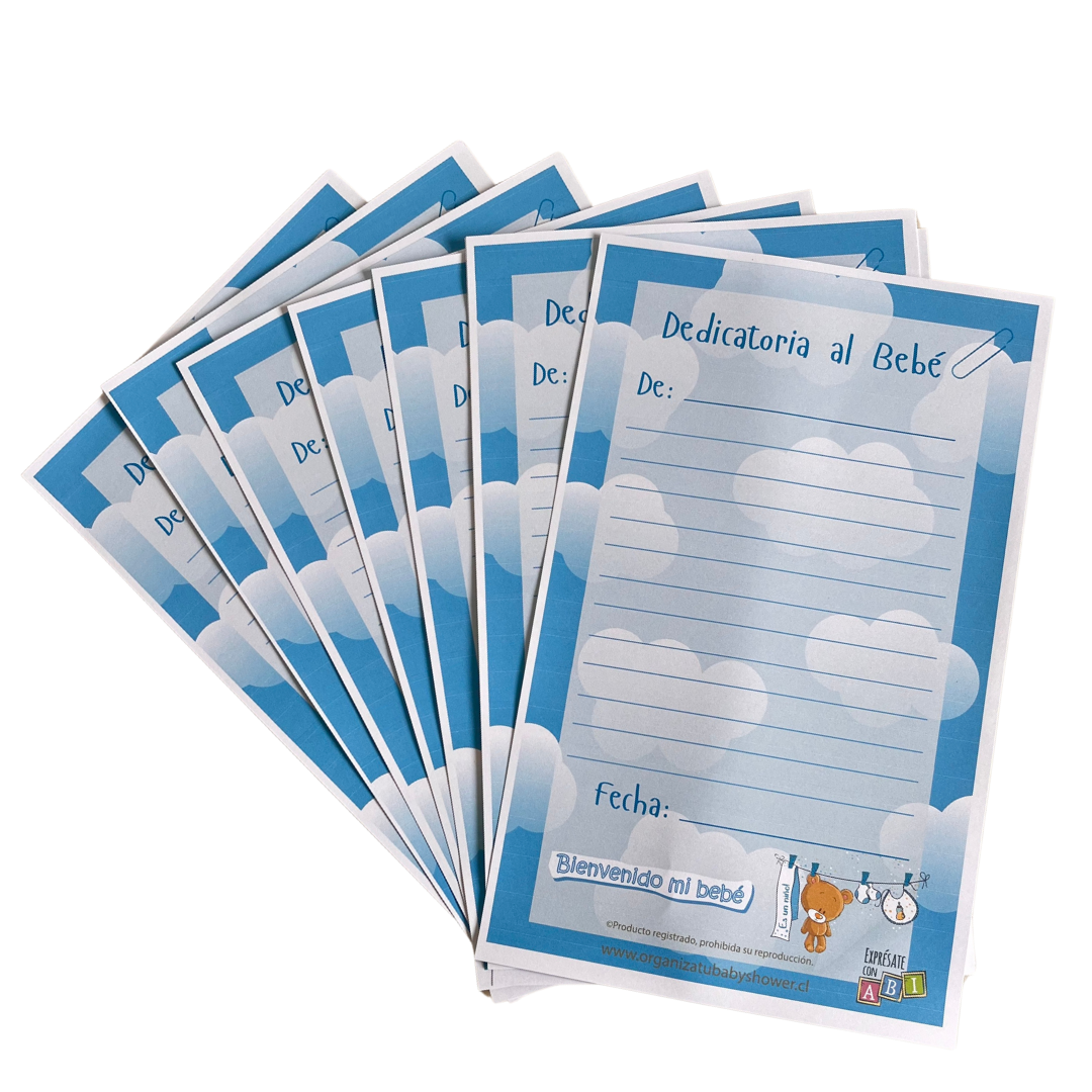 Juego Baby Shower Dedicatoria al Bebé Niño 12 personas