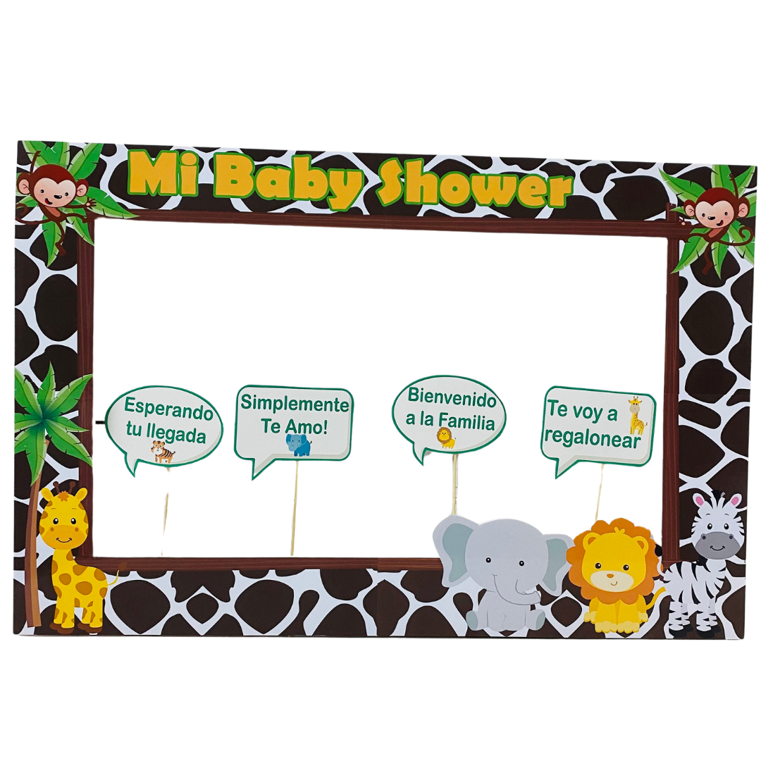 Marco Selfie Baby Shower Safari Niño