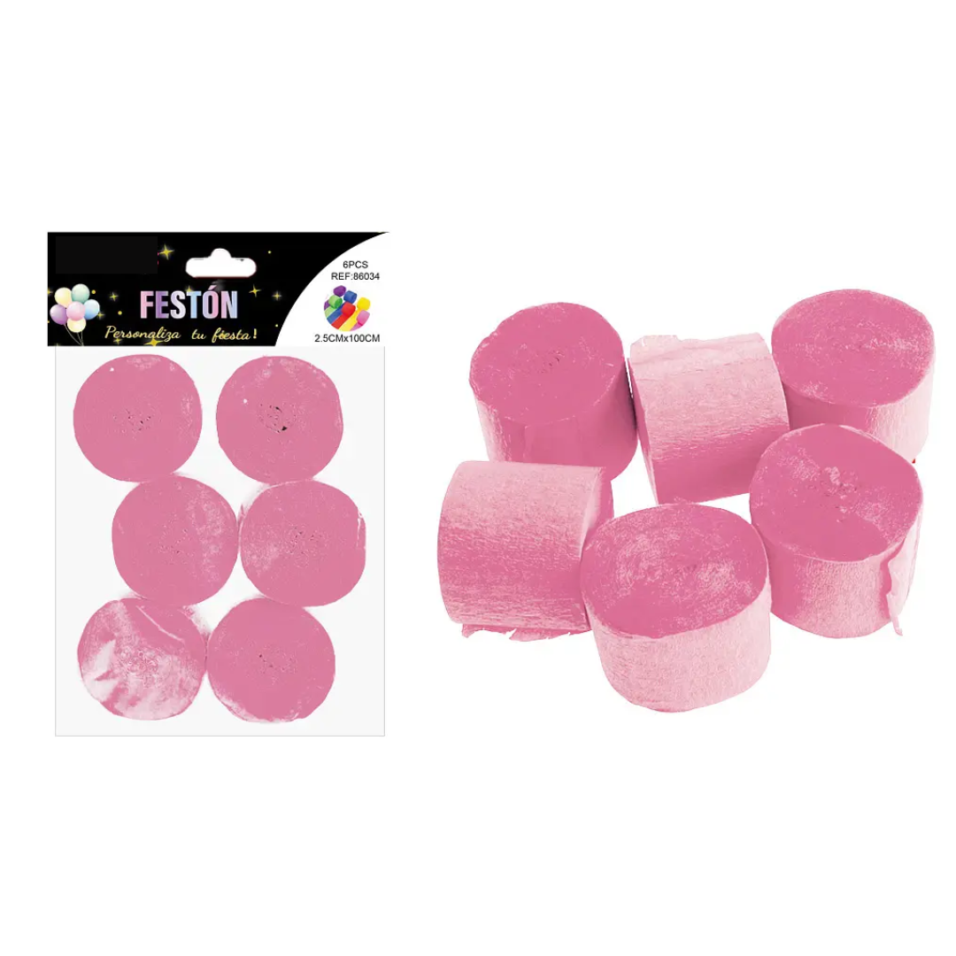 Festón para el juego medir la guatita de la mamá rosado 2.5cm*10m 6pcs