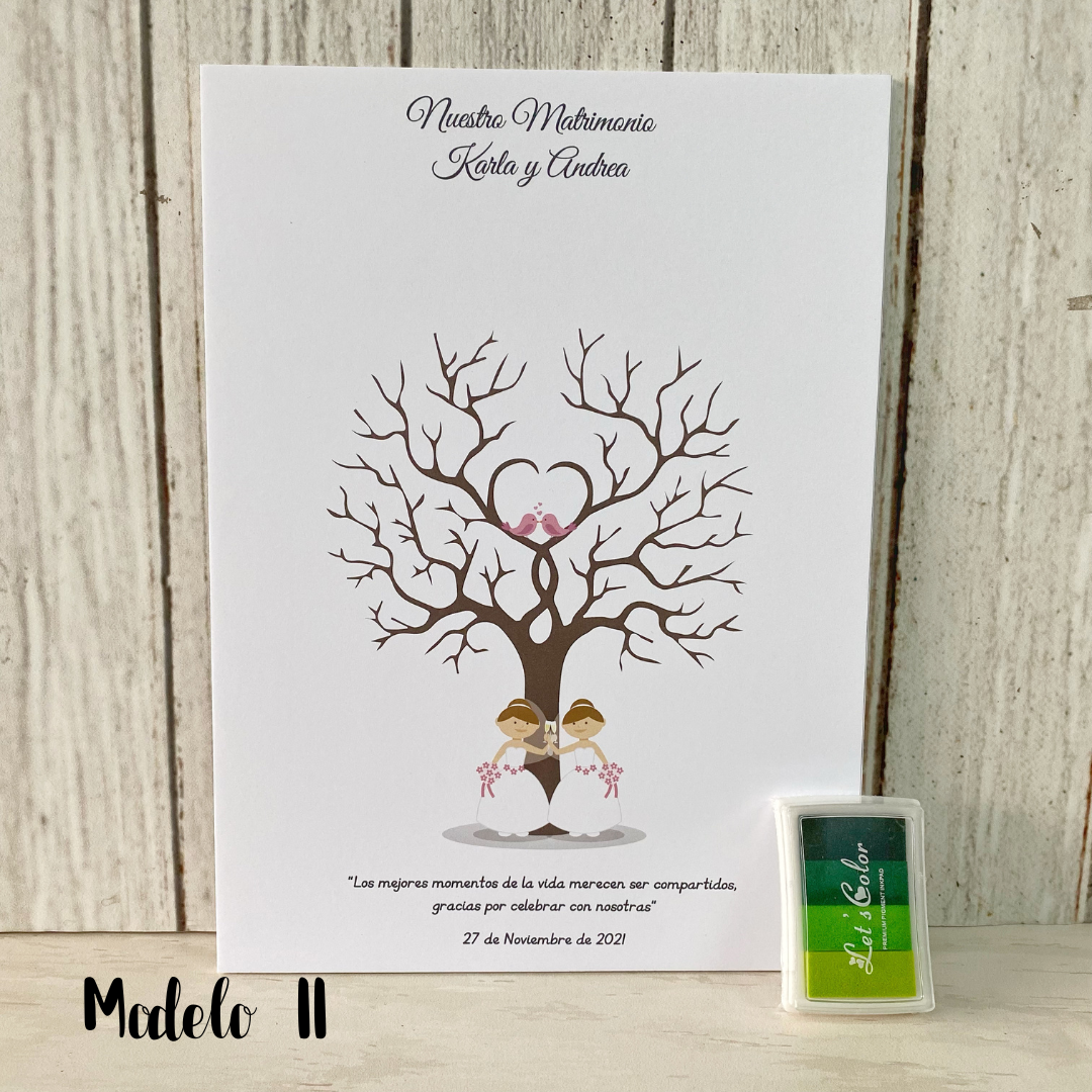Marco de huellas de matrimonio 120 huellas personalizado