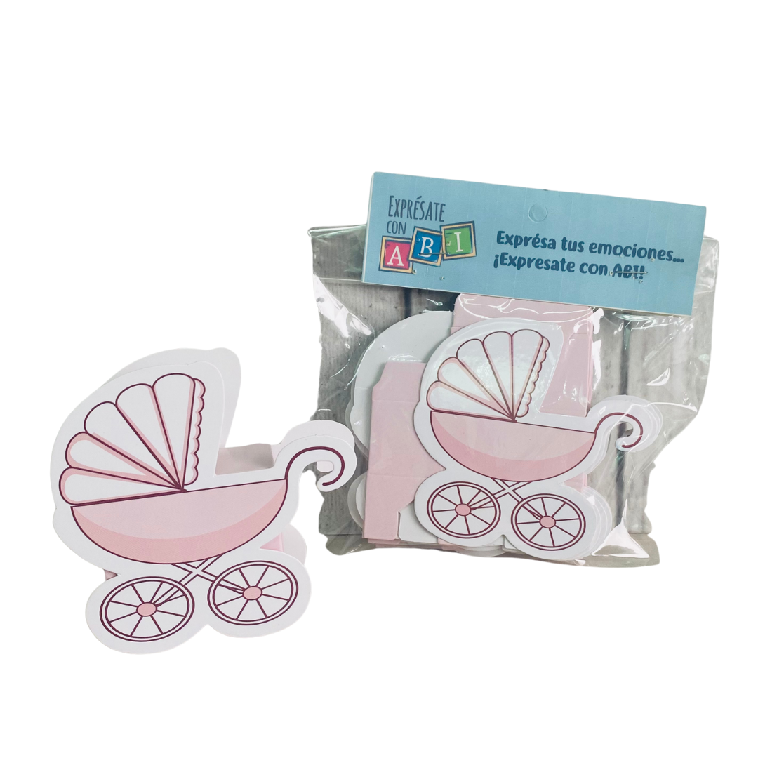 Cajas coche 6 unidades rosadas