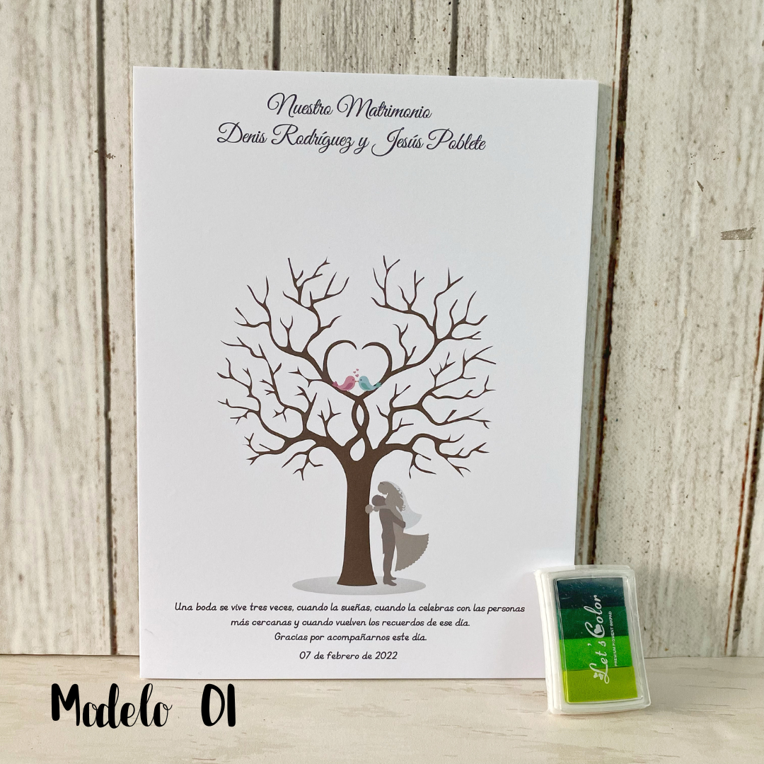 Marco de huellas de matrimonio 120 huellas personalizado