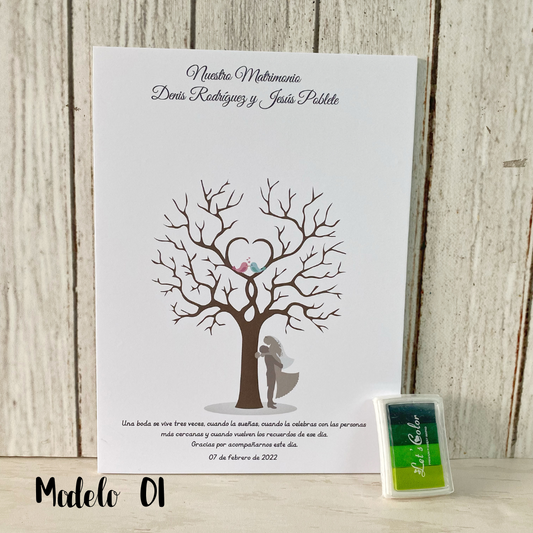 Marco de huellas de matrimonio 120 huellas personalizado