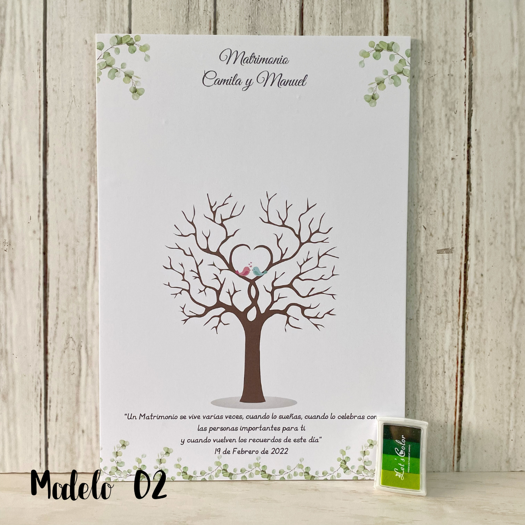 Marco de huellas de matrimonio 120 huellas personalizado