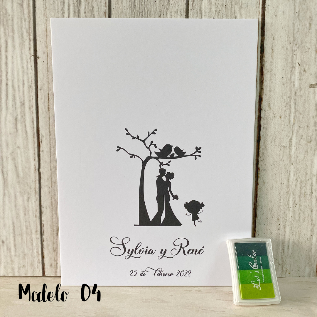 Marco de huellas de matrimonio 120 huellas personalizado