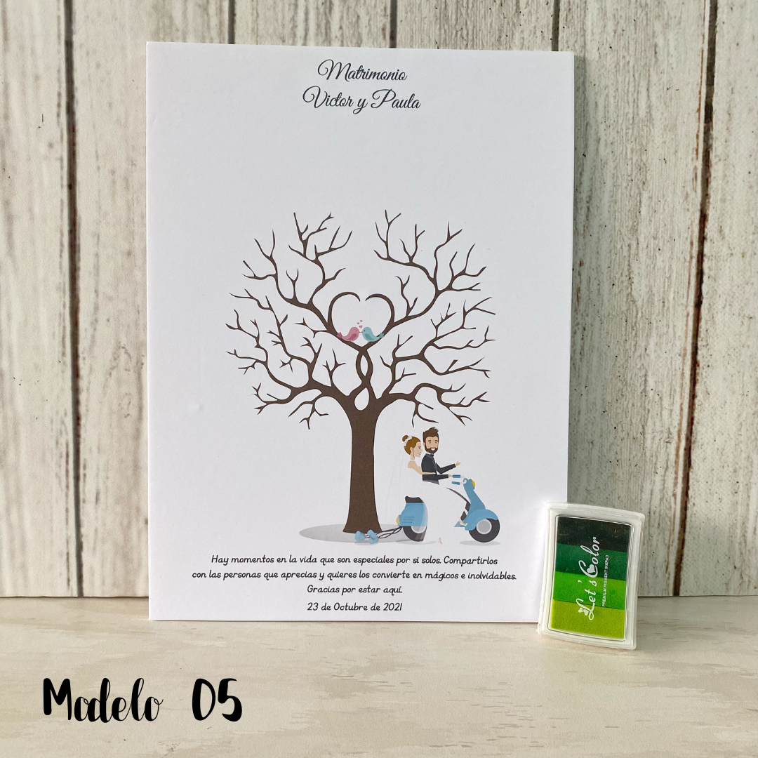 Marco de huellas de matrimonio 120 huellas personalizado