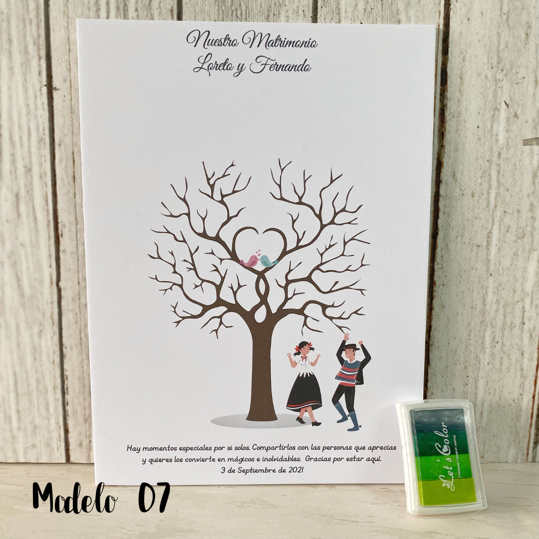 Marco de huellas de matrimonio 120 huellas personalizado