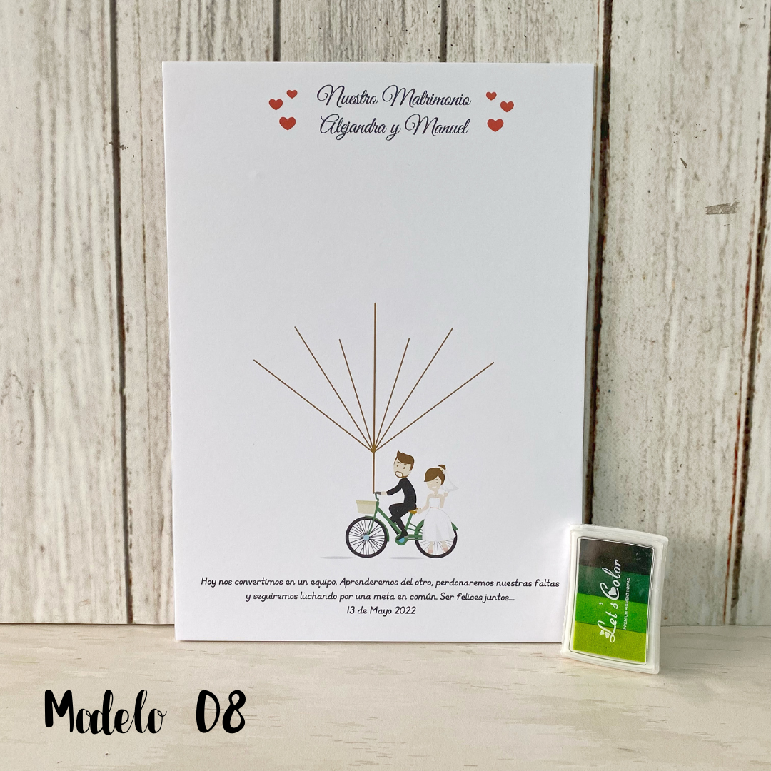 Marco de huellas de matrimonio 120 huellas personalizado