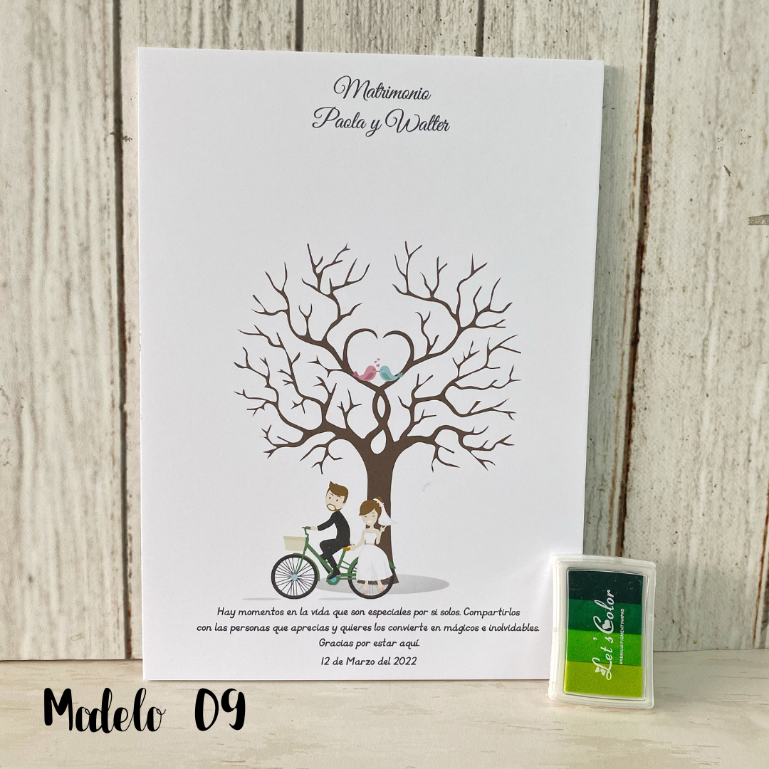 Marco de huellas de matrimonio 120 huellas personalizado
